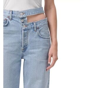 AGOLDE- High Rise Relaxed Straight Jeans in Sideline